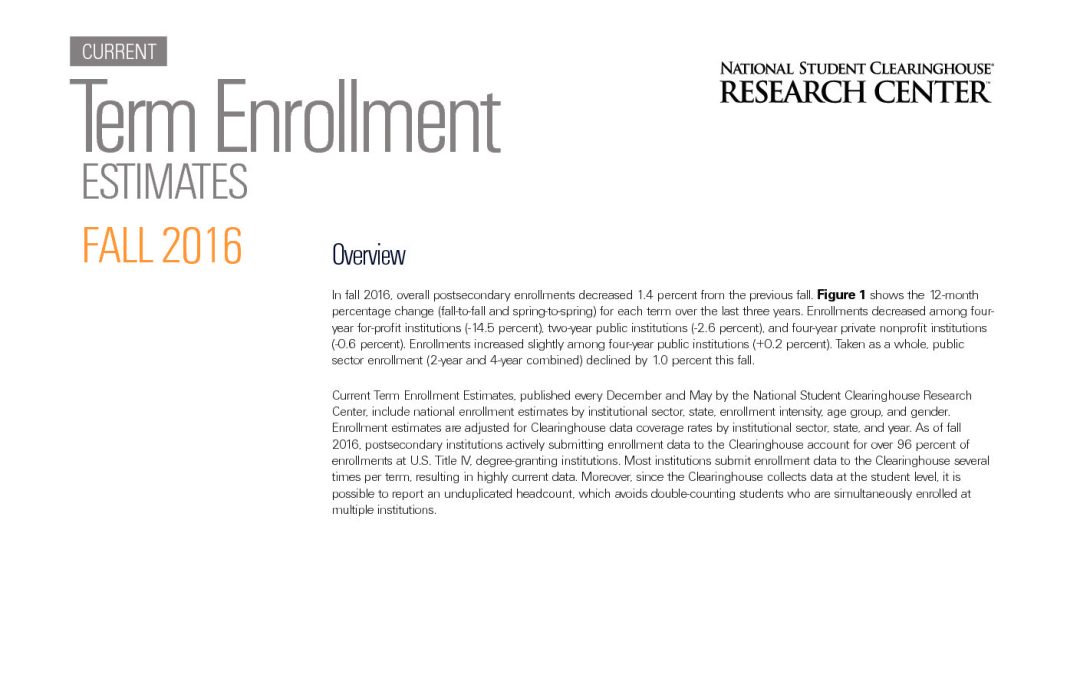 Current Term Enrollment Estimates – Fall 2016 (PDF)