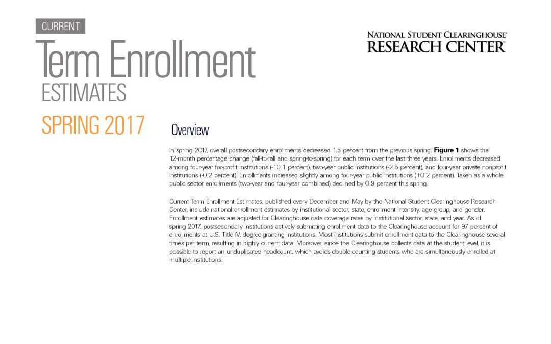 Current Term Enrollment Estimates – Spring 2017 (PDF)