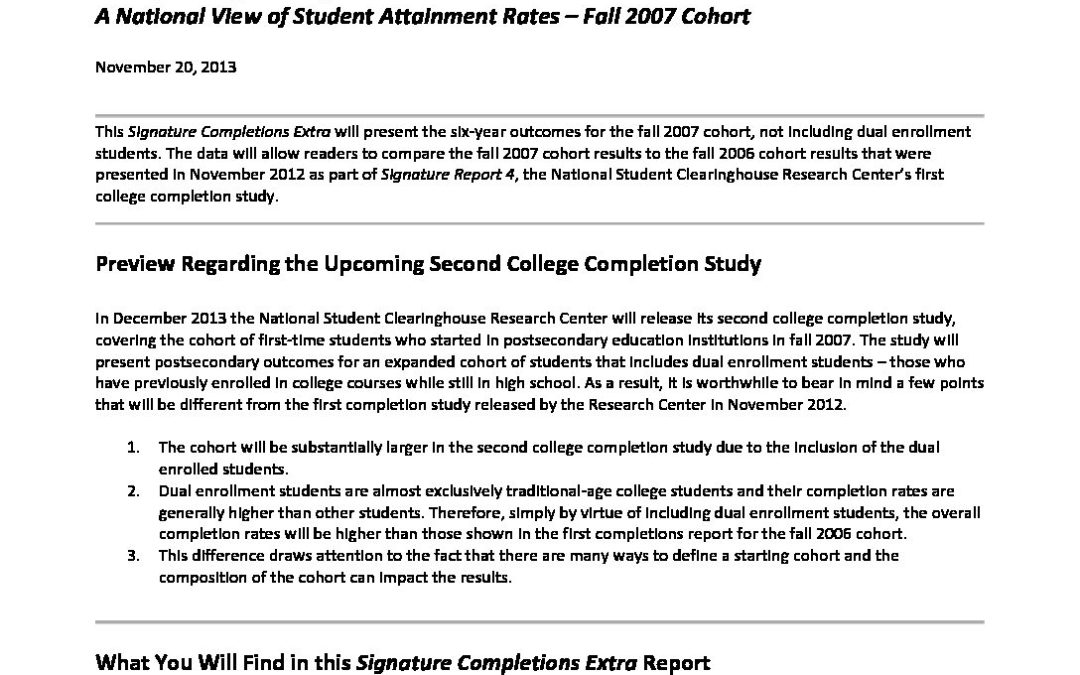 Completing College – National Extra – 2013 (PDF)